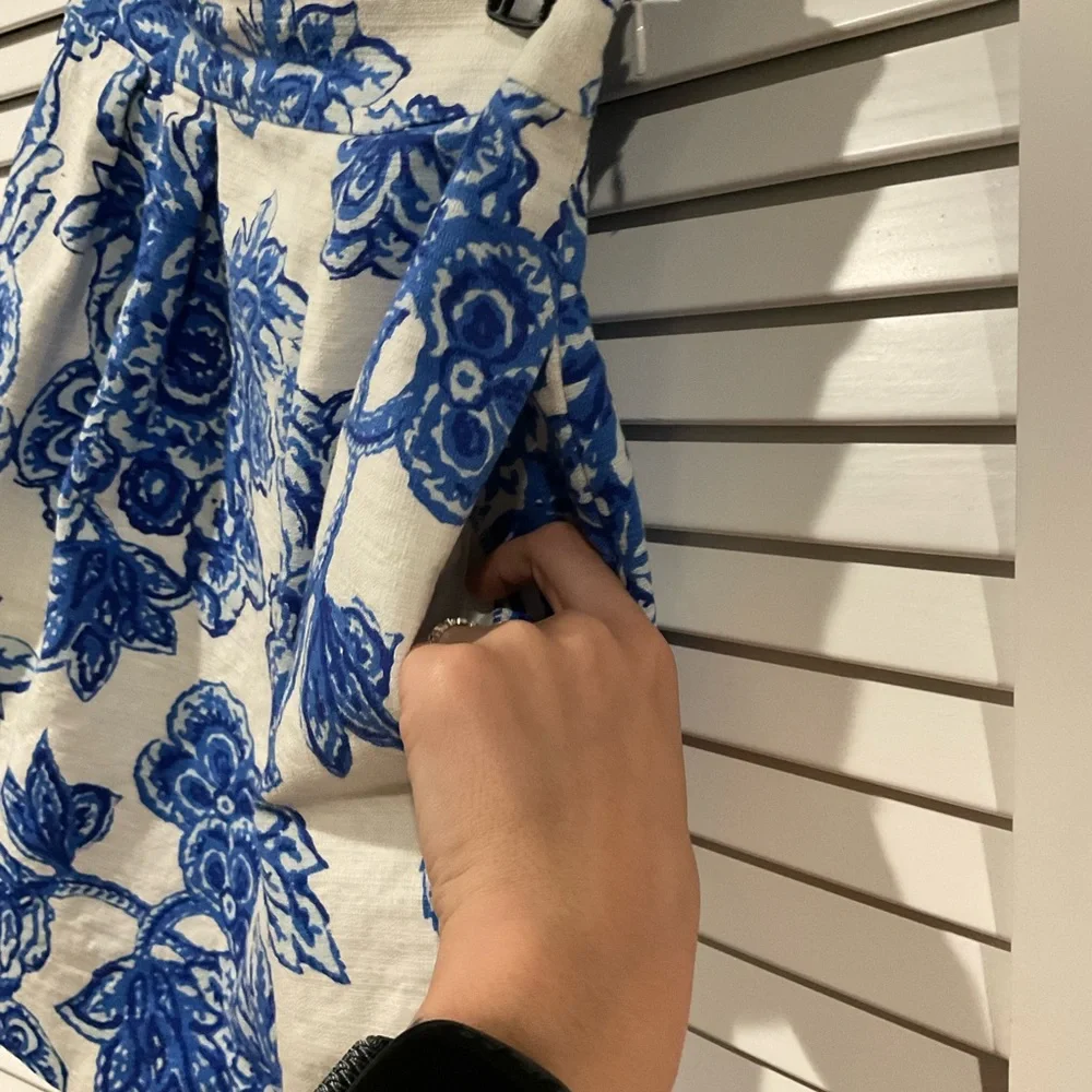 Shoshanna Blue and White A-Line Skirt - Picture 4 of 6